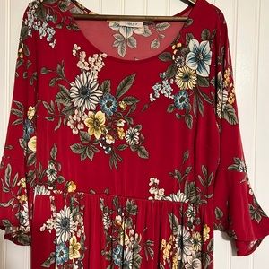 Gilli Red Floral Dress Size 4X